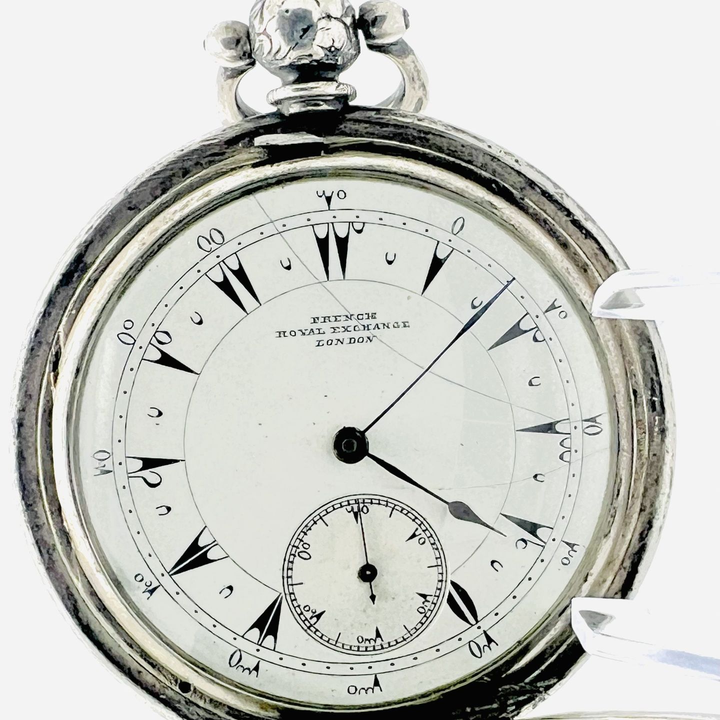 Longines Pocket watch unknown (Unknown (random serial)) - White dial 54 mm Silver case (1/6)