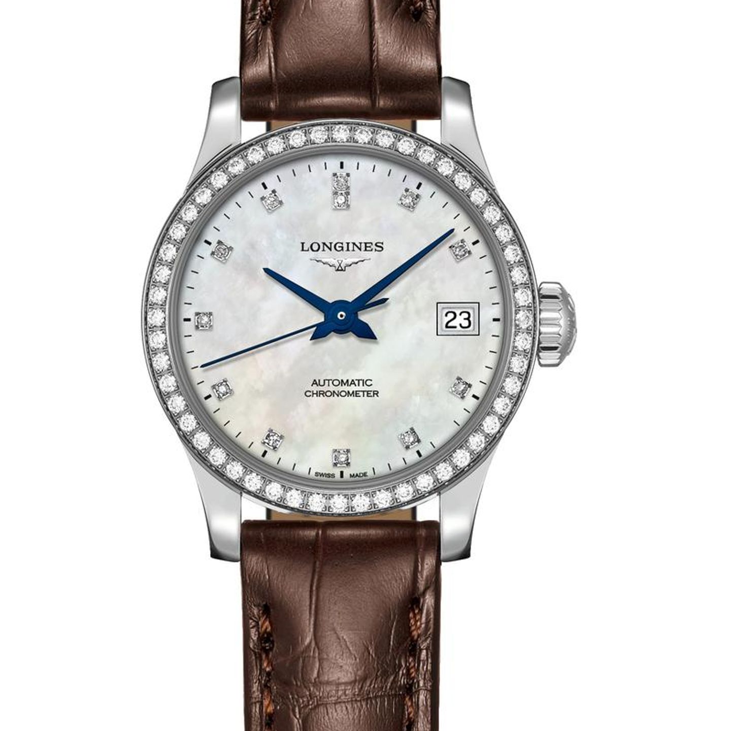 Longines Record L2.320.0.87.2 (2022) - Pearl dial 30 mm Steel case (1/1)
