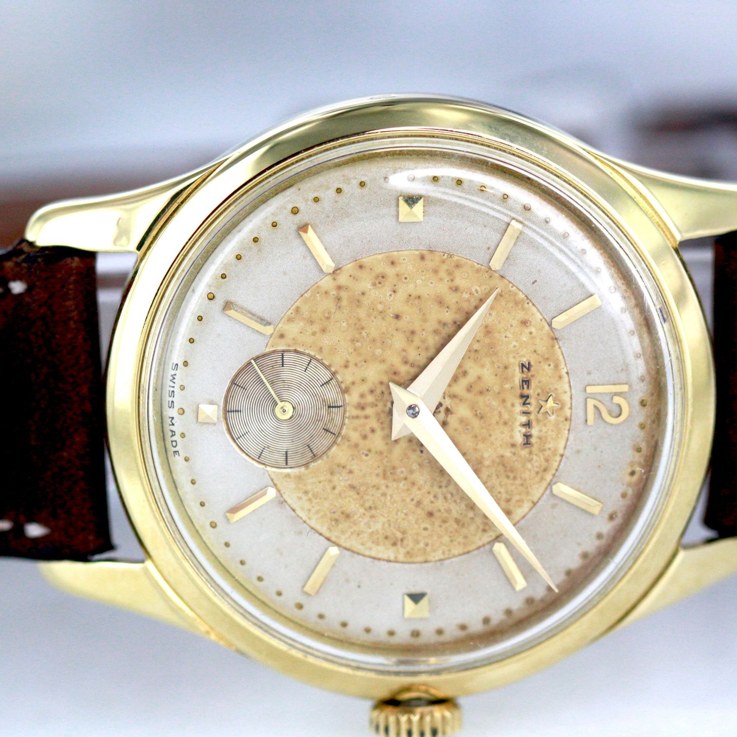 Zenith Vintage Unknown (Unknown (random serial)) - Champagne dial 34 mm Yellow Gold case (4/8)