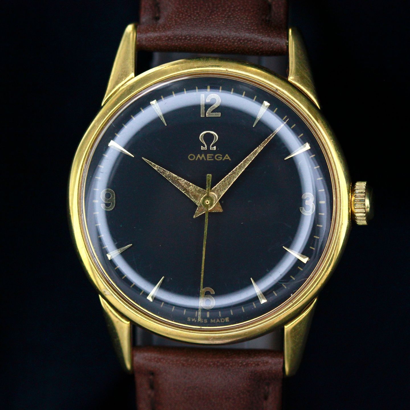 Omega Vintage 14392 (1958) - Black dial 34 mm Gold/Steel case (1/6)