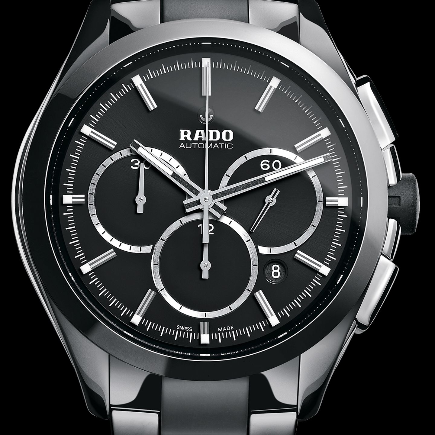 Rado HyperChrome Chronograph R32275152 (2022) - Black dial 45 mm Ceramic case (1/1)