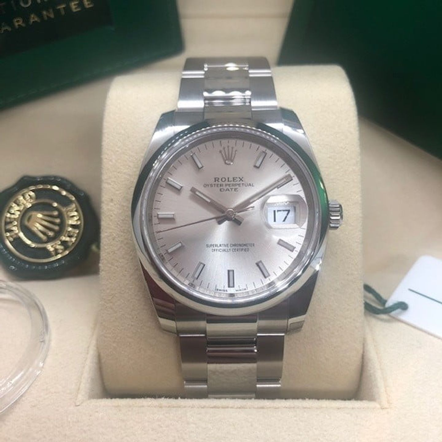Rolex Oyster Perpetual Date 115200 (2021) - Silver dial 34 mm Steel case (3/6)
