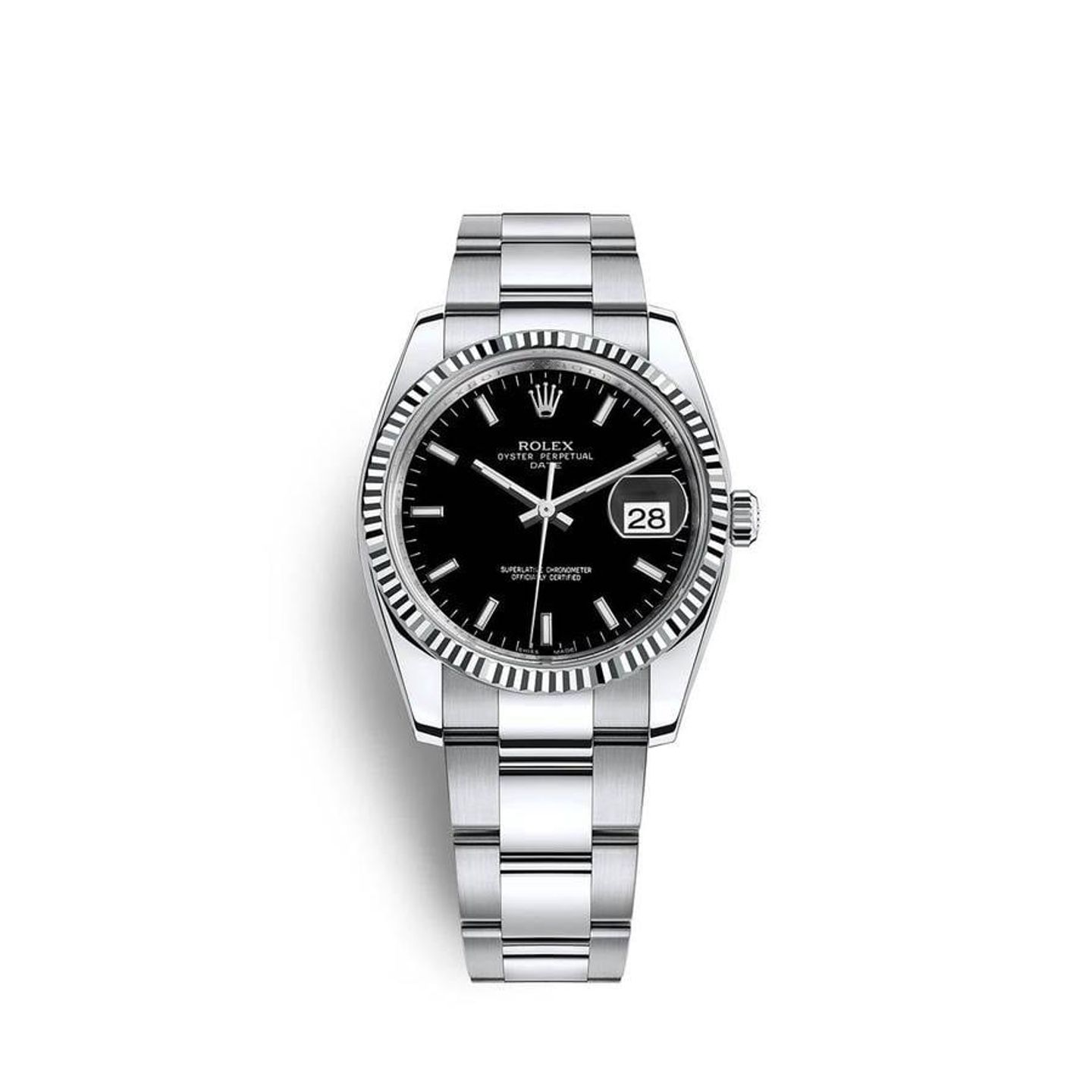 Rolex Oyster Perpetual Date 115234 (2021) - Black dial 34 mm Steel case (1/6)