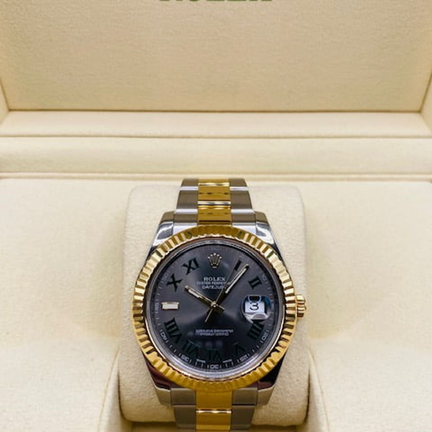 Rolex Datejust II 116333 (Unknown (random serial)) - Grey dial 41 mm Gold/Steel case (2/7)