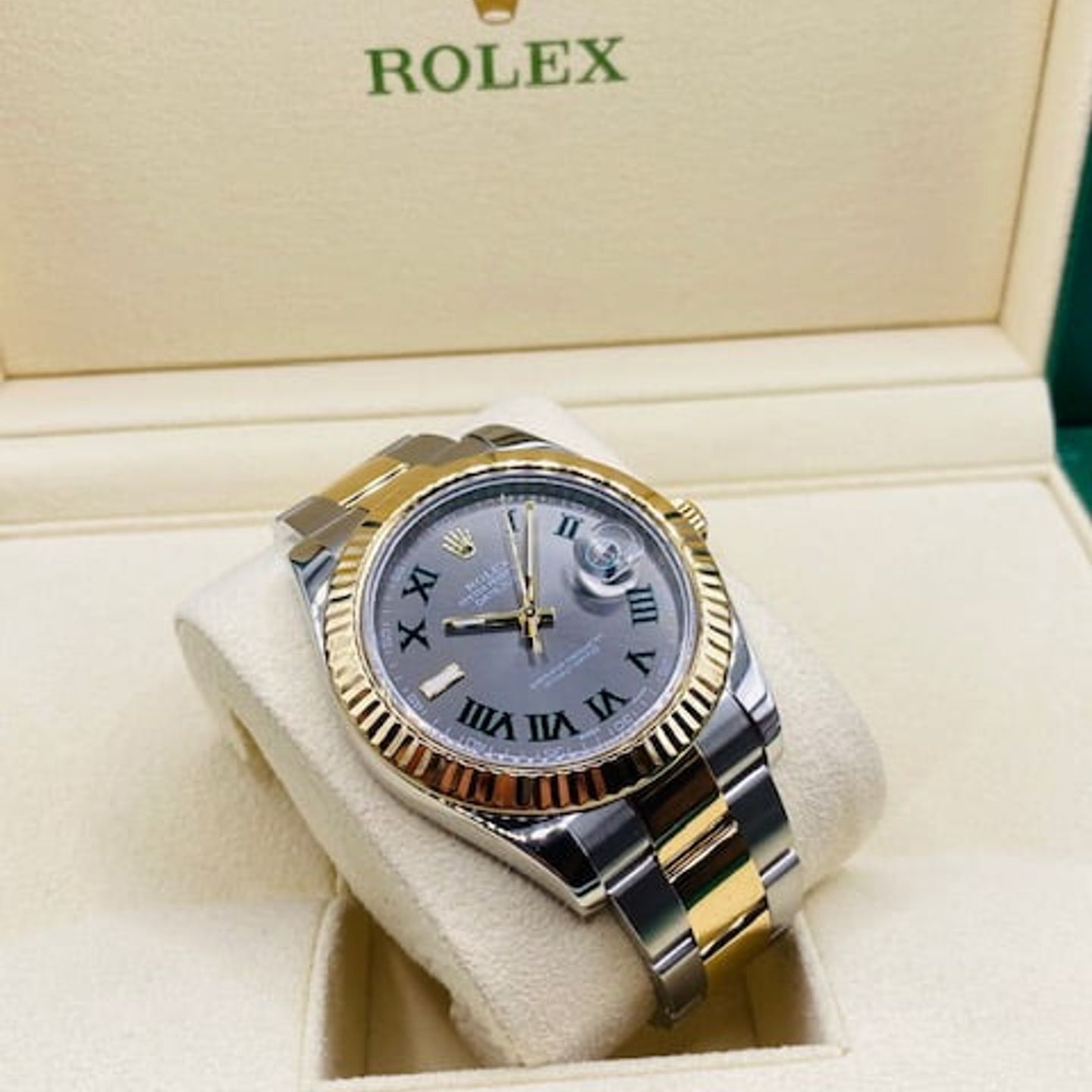 Rolex Datejust II 116333 (Unknown (random serial)) - Grey dial 41 mm Gold/Steel case (3/7)