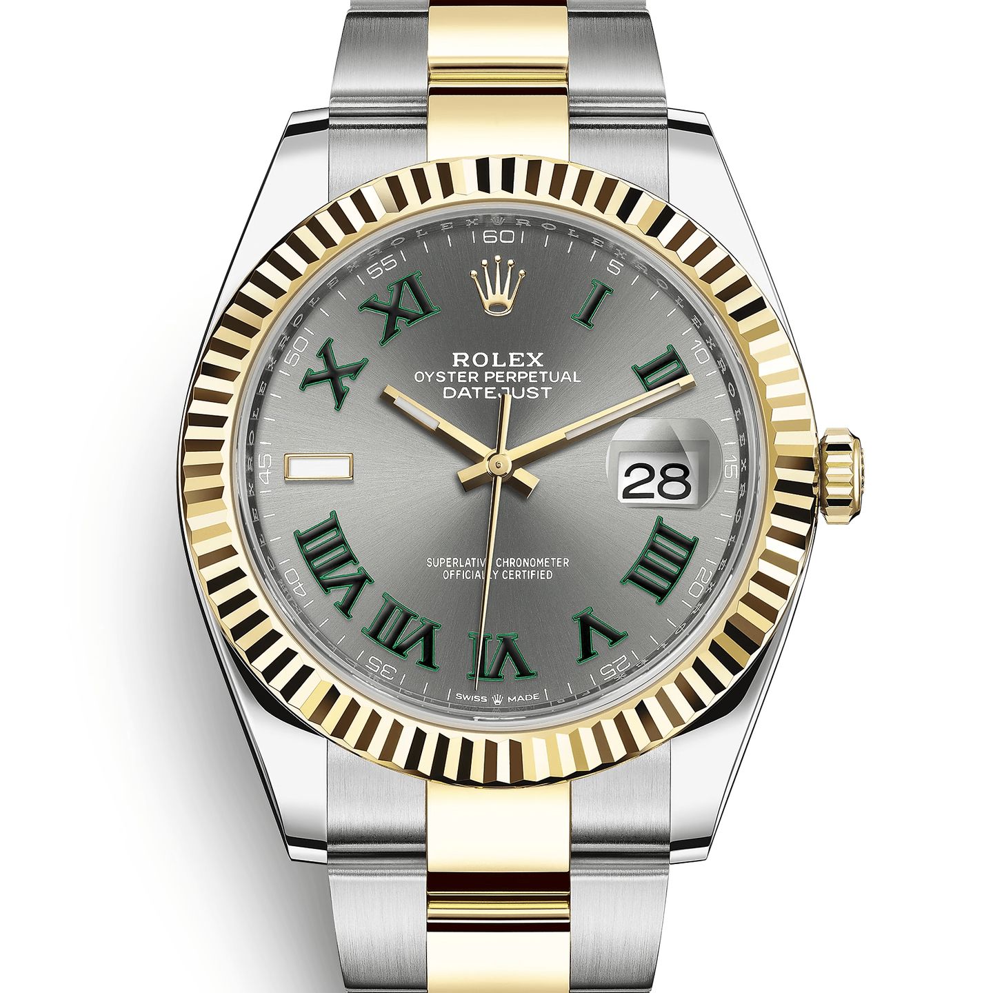 Rolex Datejust II 116333 (Unknown (random serial)) - Grey dial 41 mm Gold/Steel case (1/7)