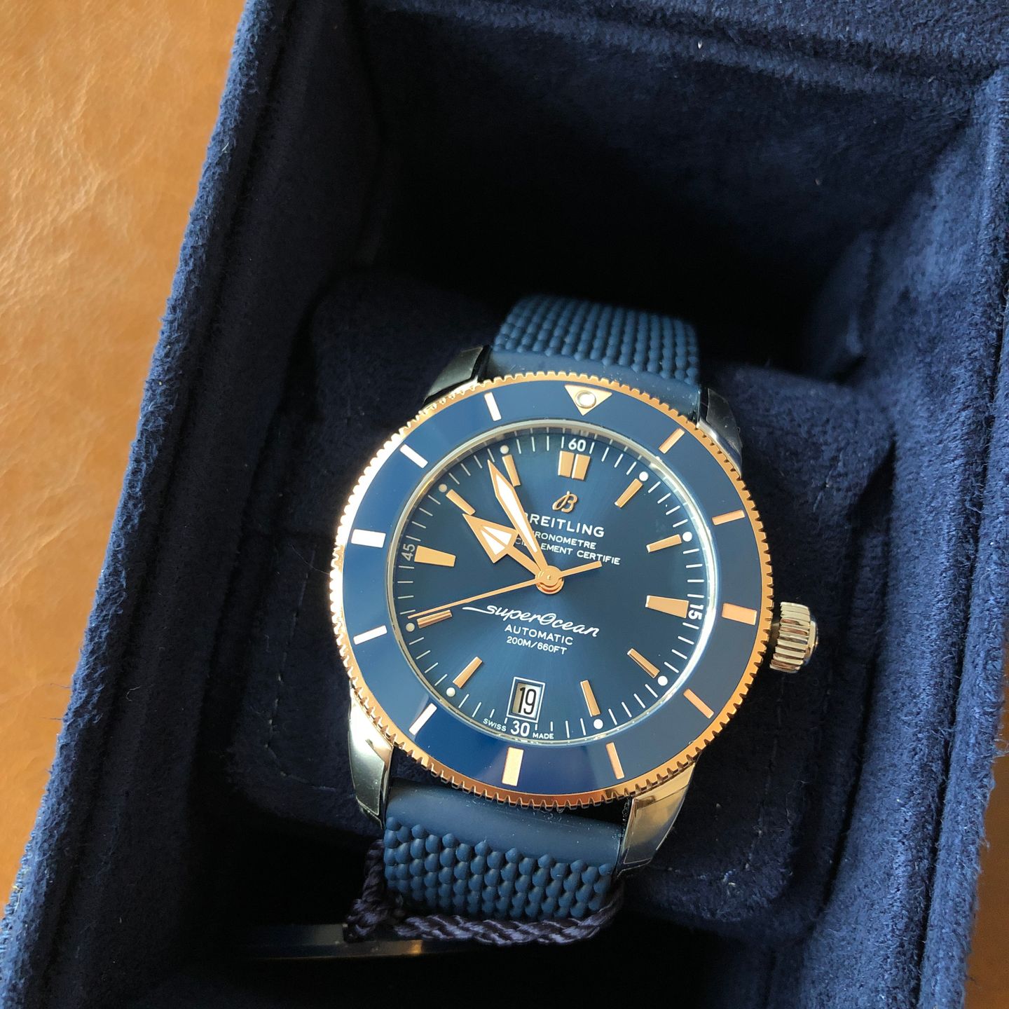 Breitling Superocean Heritage 42 UB2010161C1S1 (2022) - Blauw wijzerplaat 42mm Goud/Staal (3/8)