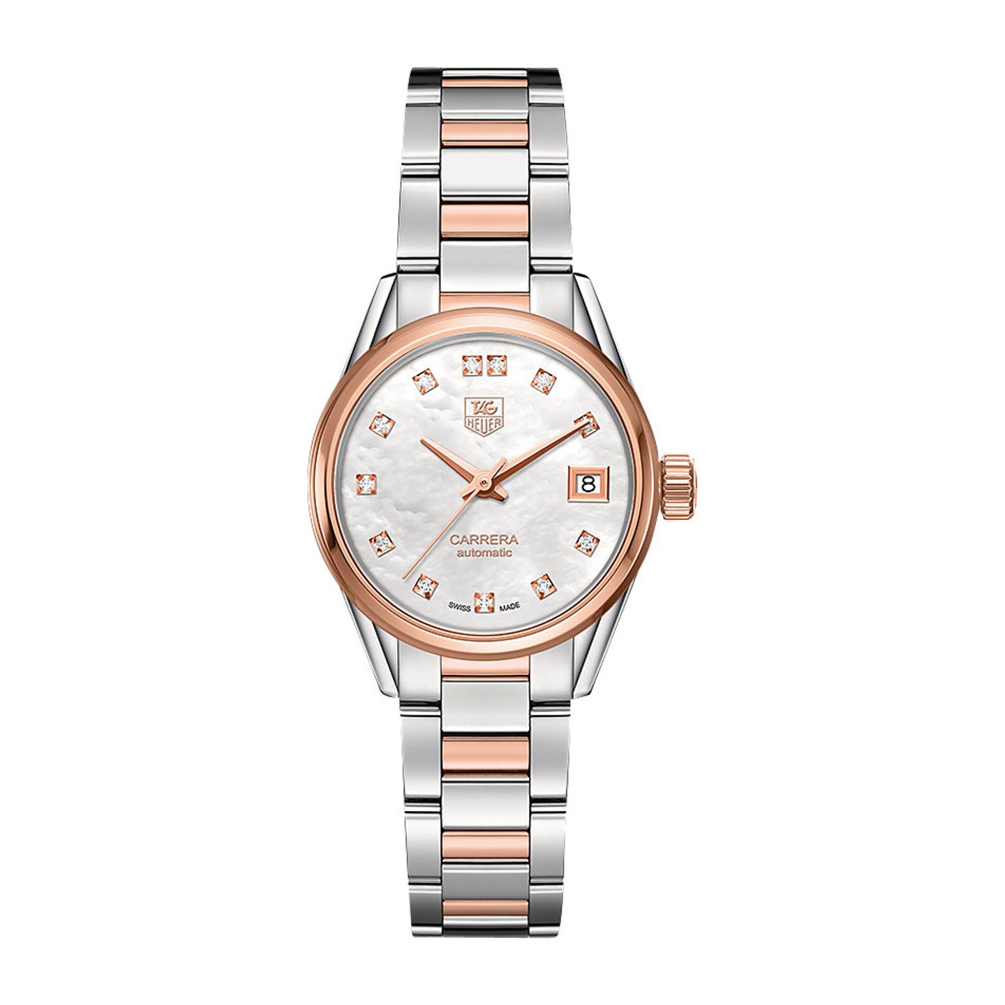 TAG Heuer Carrera Lady WAR2452.BD0777 (2022) - Pearl dial 28 mm Gold/Steel case (1/1)