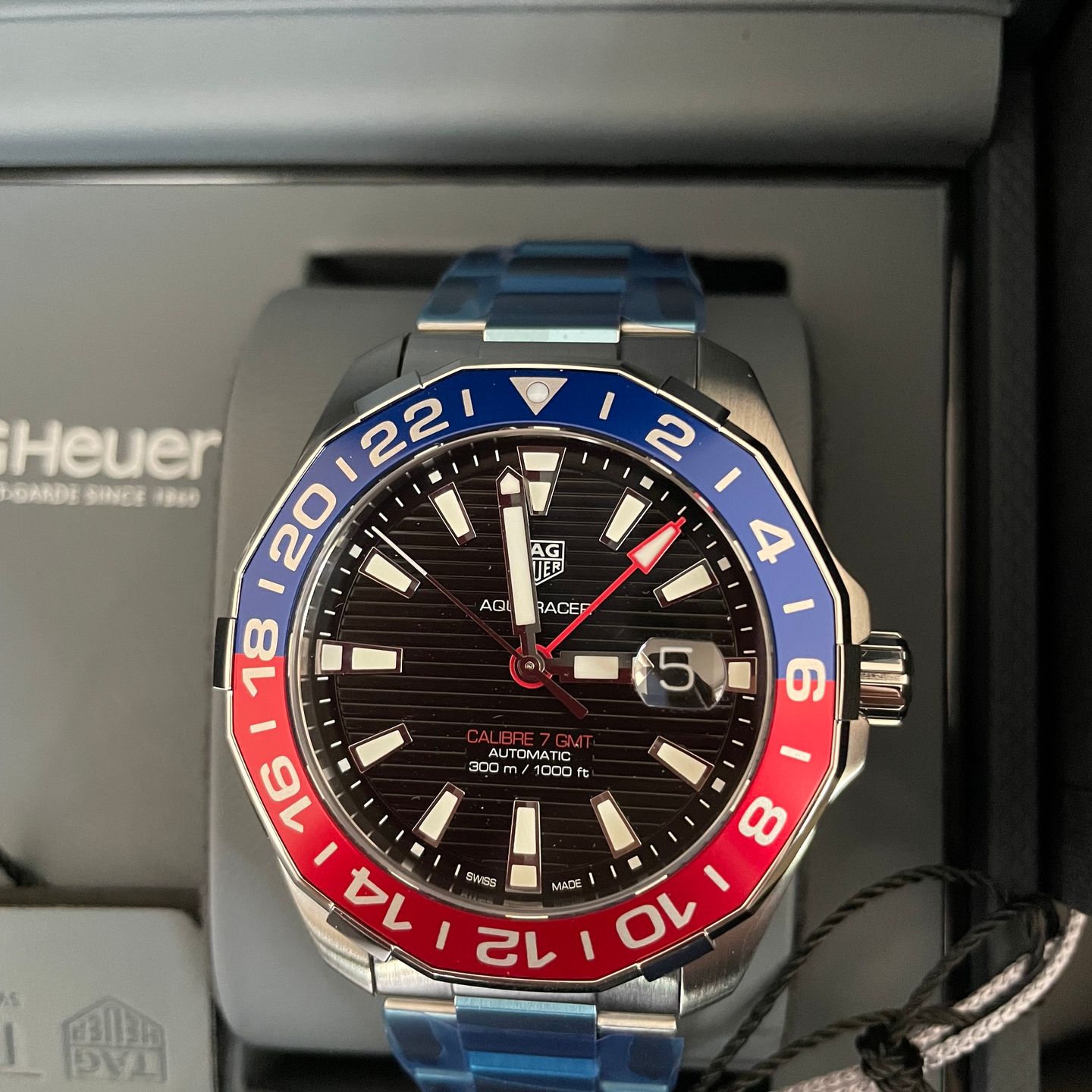 TAG Heuer Aquaracer 300M WAY201F.BA0927 (2022) - Black dial 43 mm Steel case (5/5)