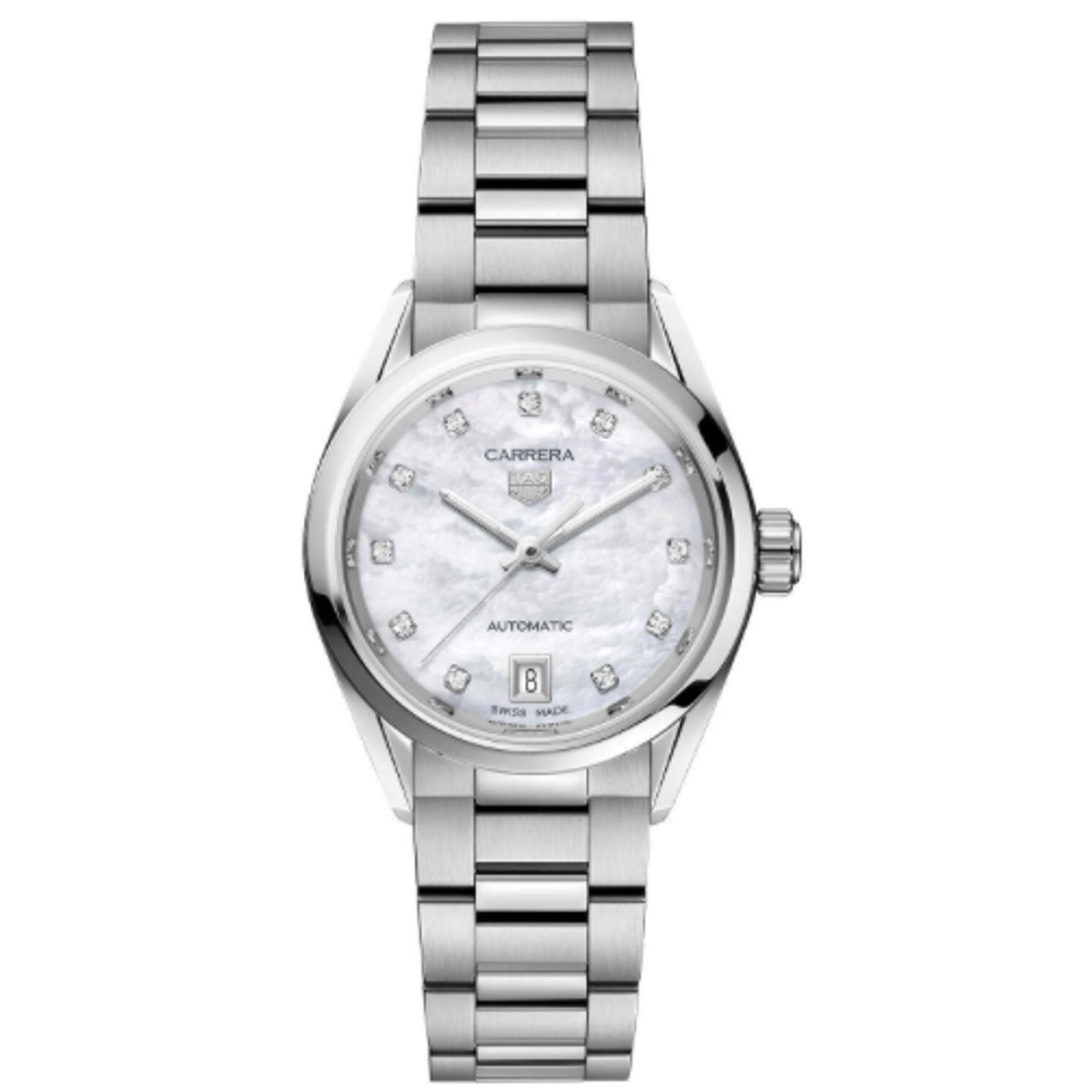 TAG Heuer Carrera Lady WBN2412.BA0621 (2022) - White dial 29 mm Steel case (1/8)