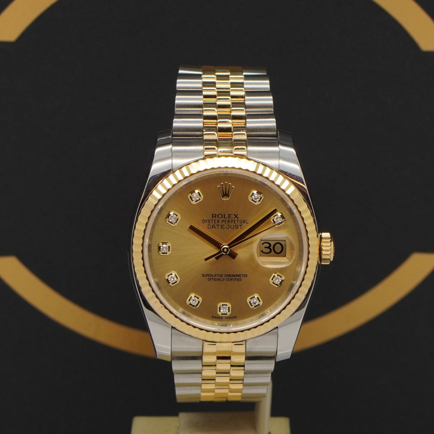 Rolex Datejust 36 116233 (2016) - Gold dial 36 mm Gold/Steel case (1/7)