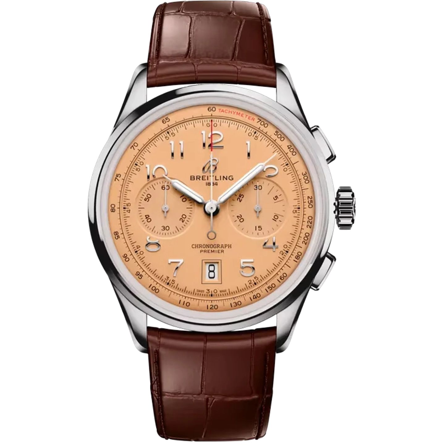 Breitling Premier AB0145331K1P2 (2023) - Oranje wijzerplaat 42mm Staal (1/1)
