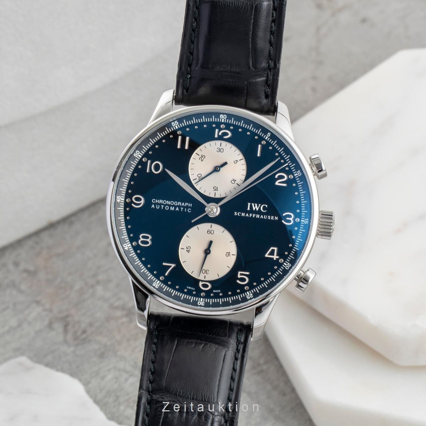 IWC Portuguese Chronograph IW371404 (Unknown (random serial)) - Black dial 41 mm Steel case (1/8)