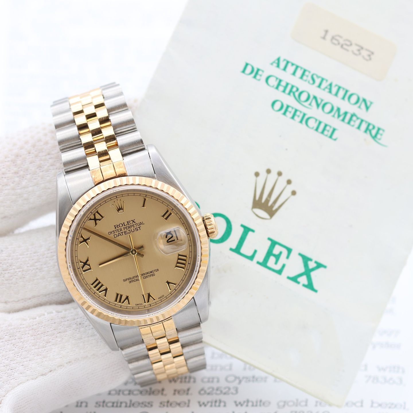 Rolex Datejust 36 16233 (Onbekend (willekeurig serienummer)) - 36mm Goud/Staal (8/8)