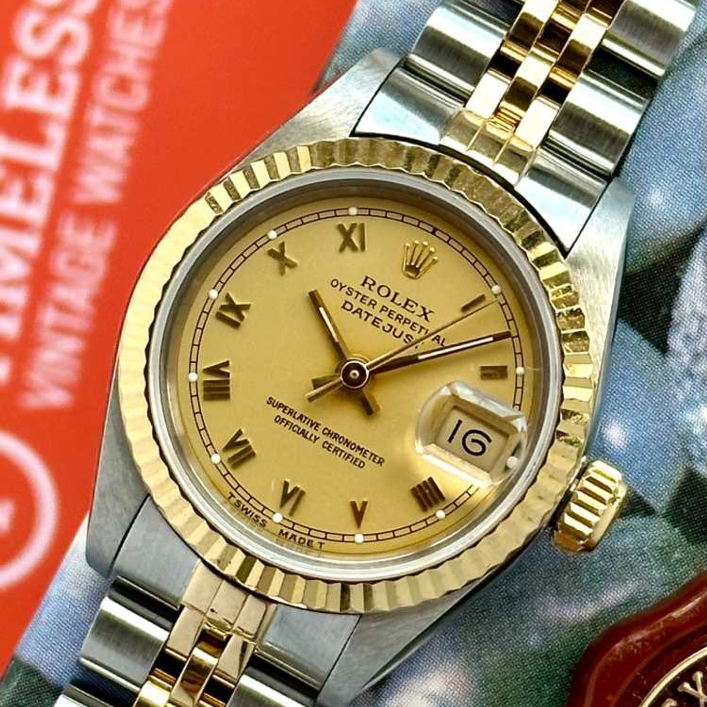 Rolex Lady-Datejust 69173 (1990) - Goud wijzerplaat 26mm Goud/Staal (4/8)