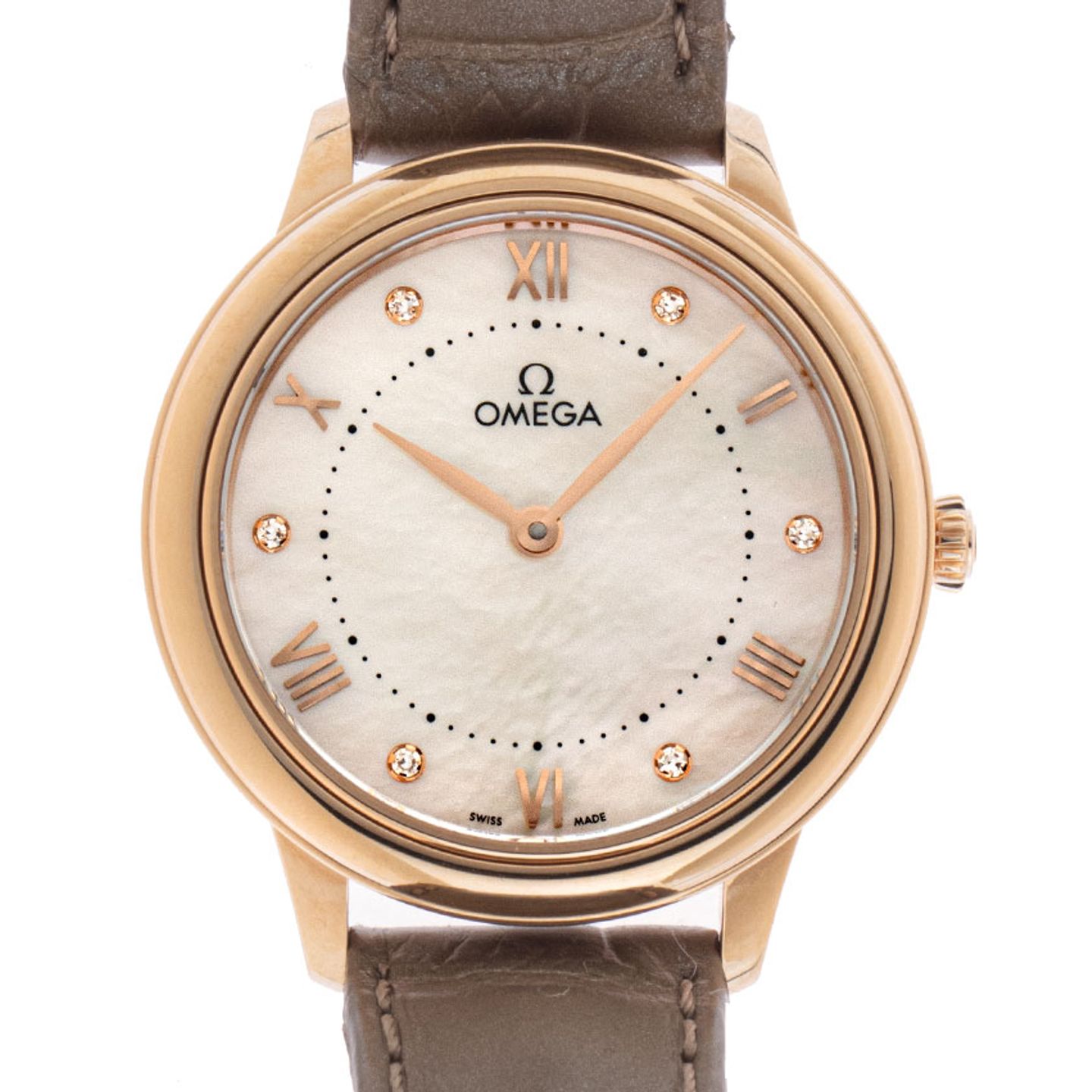 Omega De Ville 434.53.30.60.55.001 (2025) - White dial 30 mm Rose Gold case (1/7)