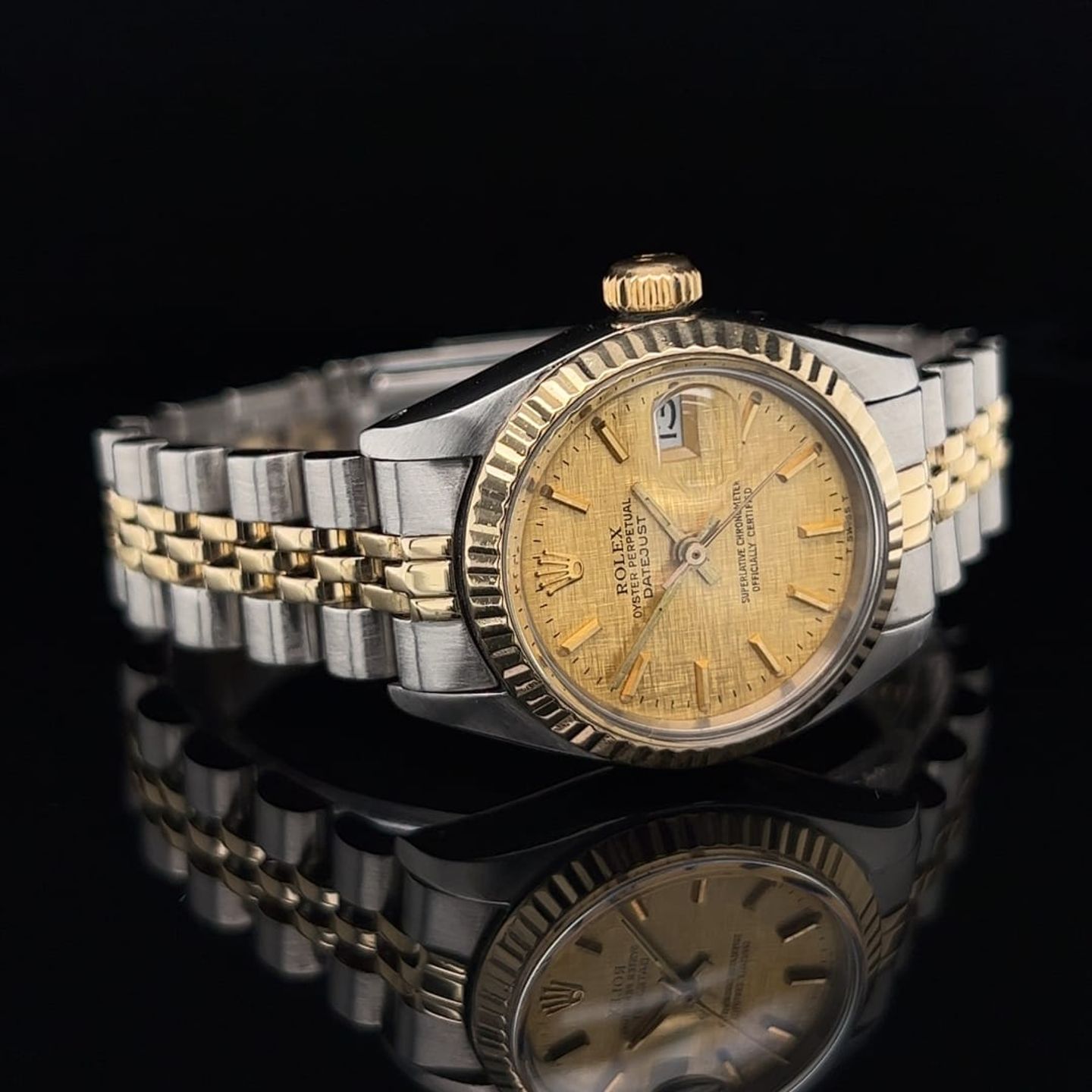 Rolex Lady-Datejust 6917 (1980) - Champagne dial 26 mm Gold/Steel case (7/8)