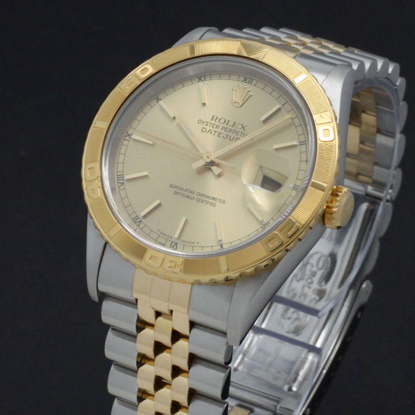 Rolex Datejust Turn-O-Graph 16263 (2000) - Gold dial 36 mm Gold/Steel case (7/7)