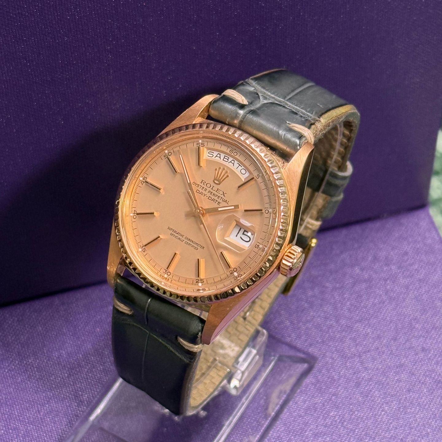 Rolex Day-Date 1803 (1970) - Champagne dial 36 mm Rose Gold case (4/4)
