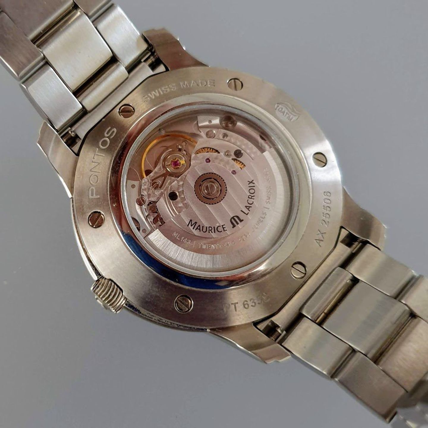 Maurice Lacroix Pontos Day Date PT6358-SS002-430-1 (Unknown (random serial)) - Blue dial 41 mm Steel case (8/8)