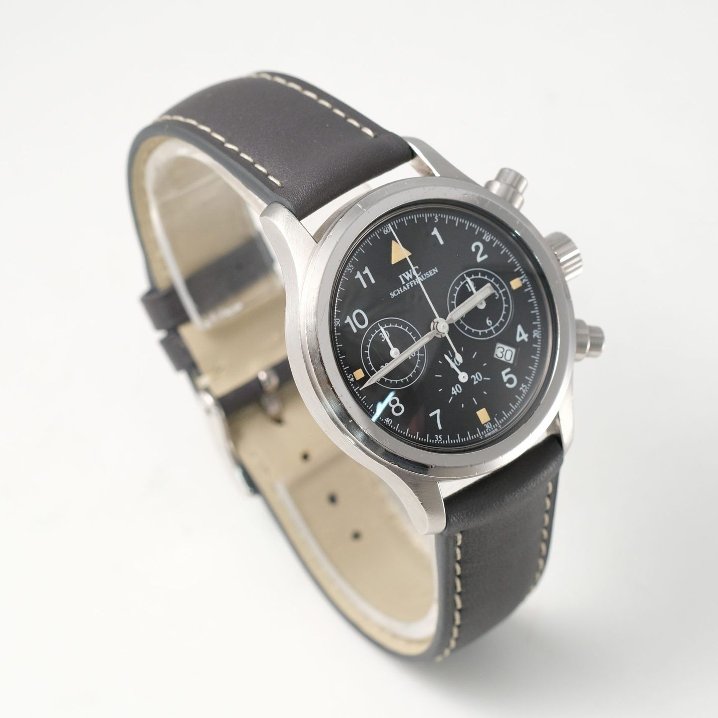 IWC Pilot Chronograph IW3740 (1990) - Black dial 36 mm Steel case (3/8)