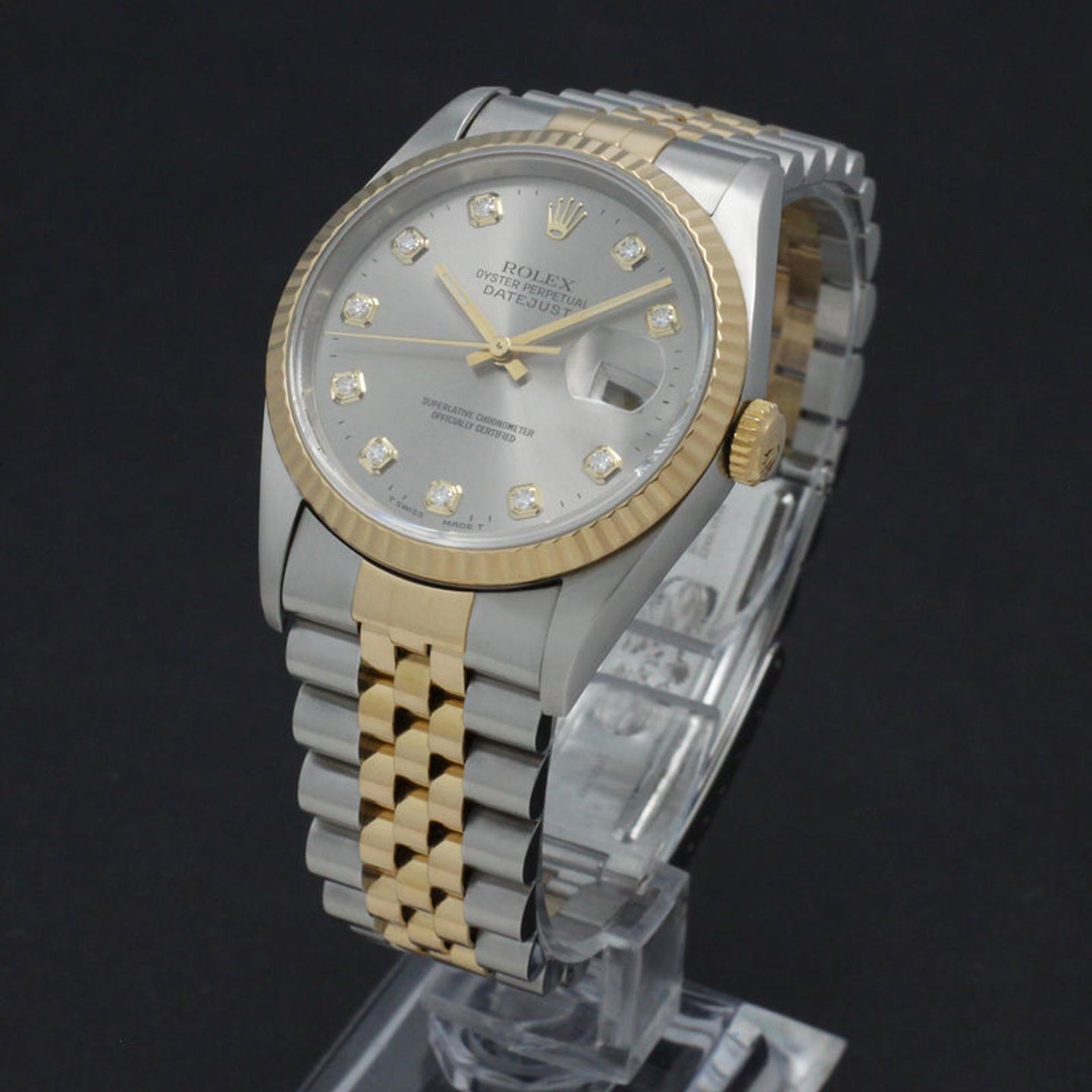 Rolex Datejust 36 16233 (1997) - Grey dial 36 mm Gold/Steel case (2/7)