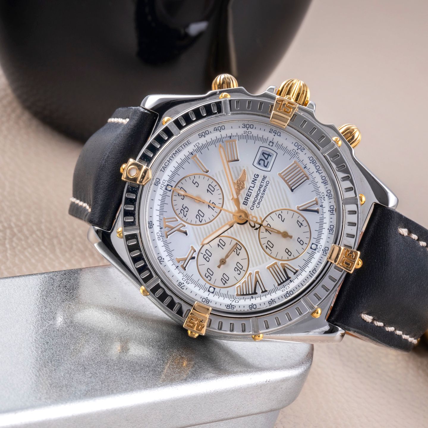 Breitling Crosswind Chronograph B13355 (2001) - White dial 43 mm Steel case (2/8)