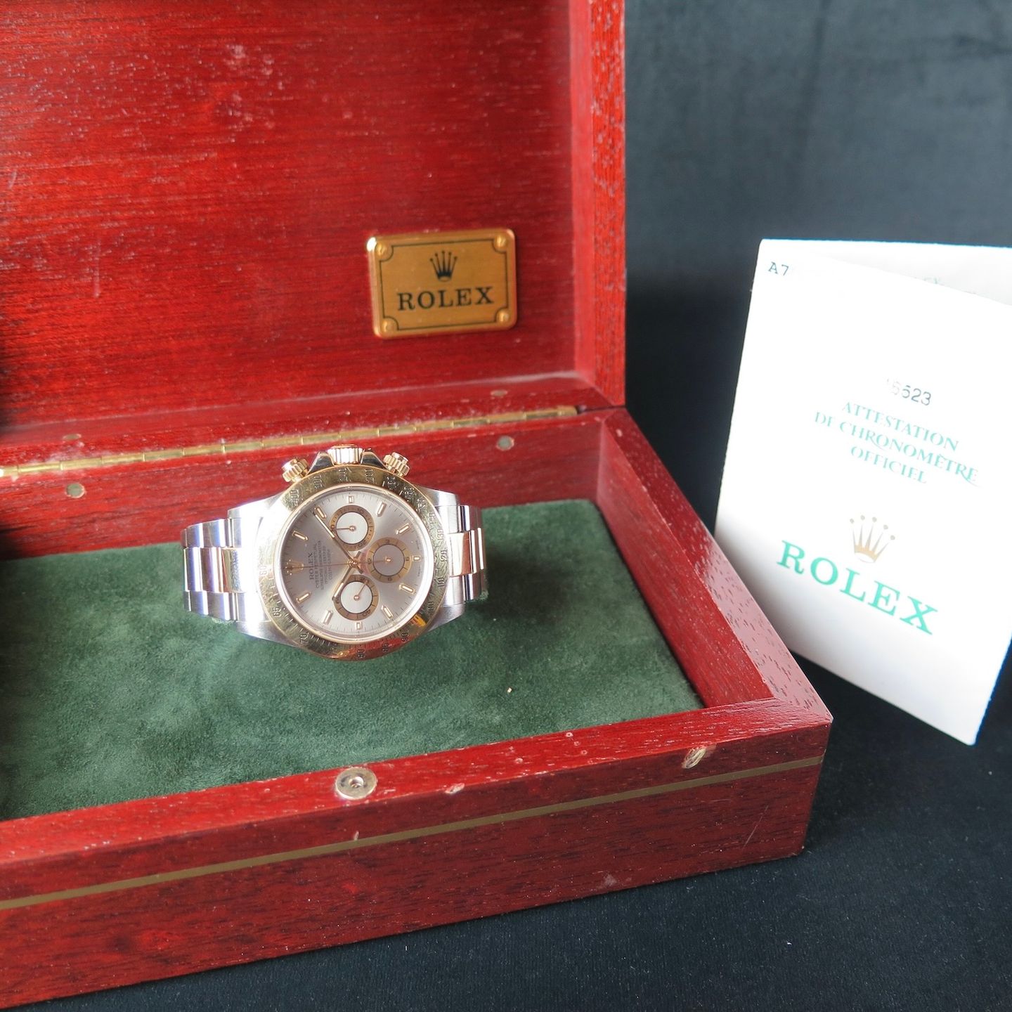 Rolex Daytona 16523 (1999) - Grijs wijzerplaat 40mm Goud/Staal (8/8)