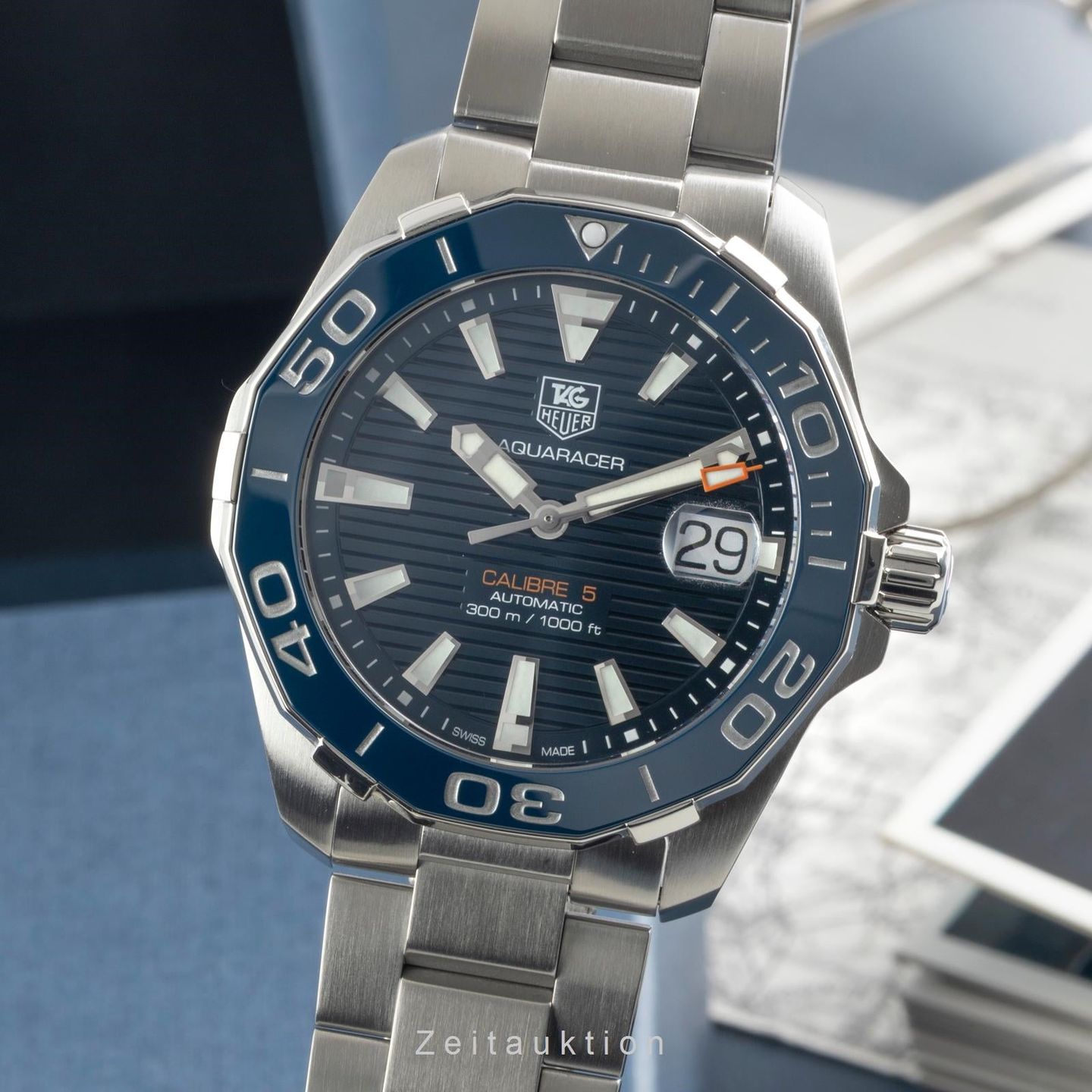 TAG Heuer Aquaracer 300M WAY211C.BA0928 (Unknown (random serial)) - Blue dial 41 mm Steel case (1/8)