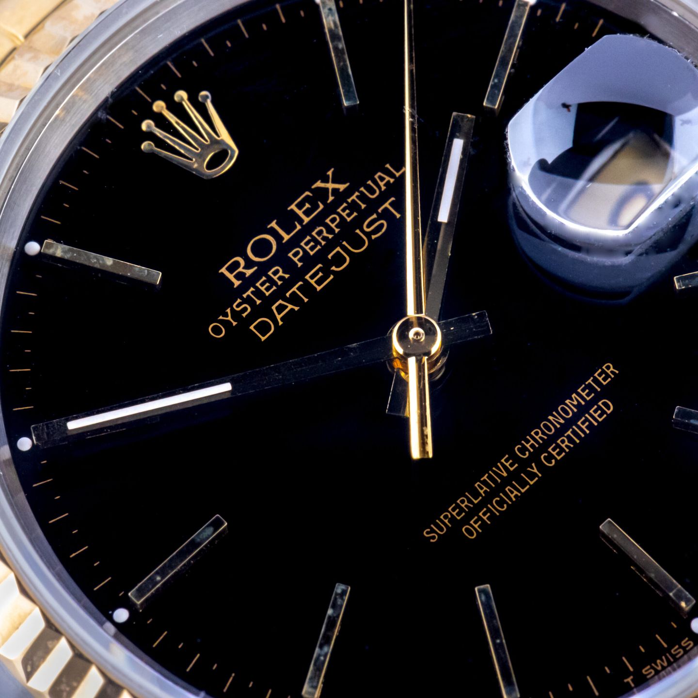 Rolex Datejust 36 16233 (1994) - Black dial 36 mm Gold/Steel case (2/8)