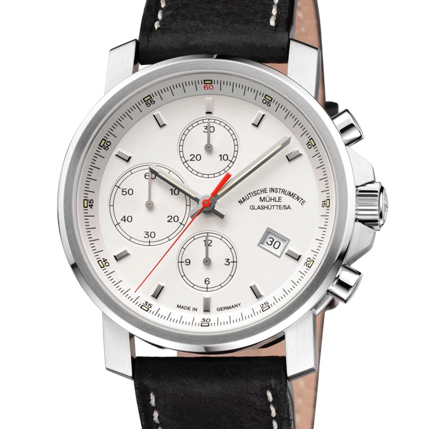 Mühle Glashütte 29er Chronograph M1-25-41-LB (2024) - White dial 42 mm Steel case (2/3)