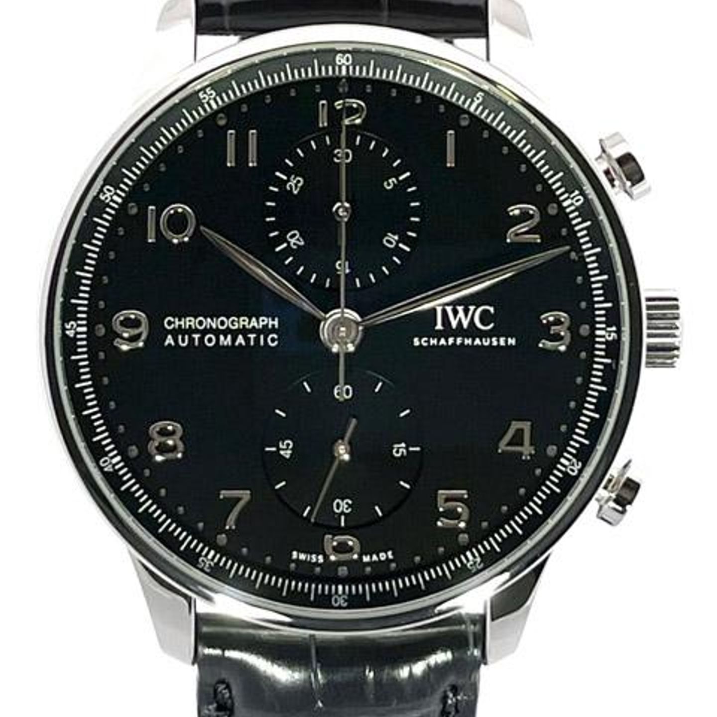 IWC Portuguese Chronograph IW371609 (2023) - Zwart wijzerplaat 41mm Staal (1/8)