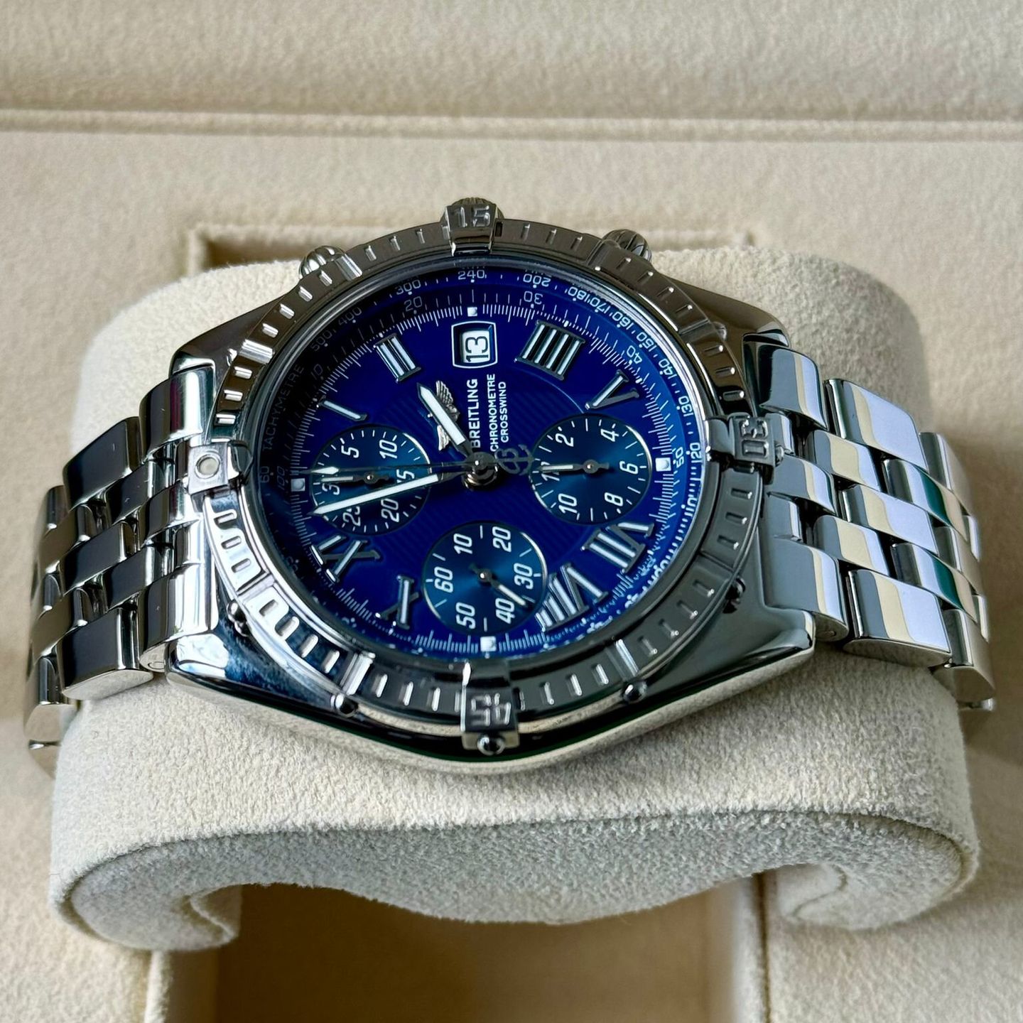 Breitling Crosswind Racing A13355 (2002) - Blue dial 43 mm Steel case (5/7)