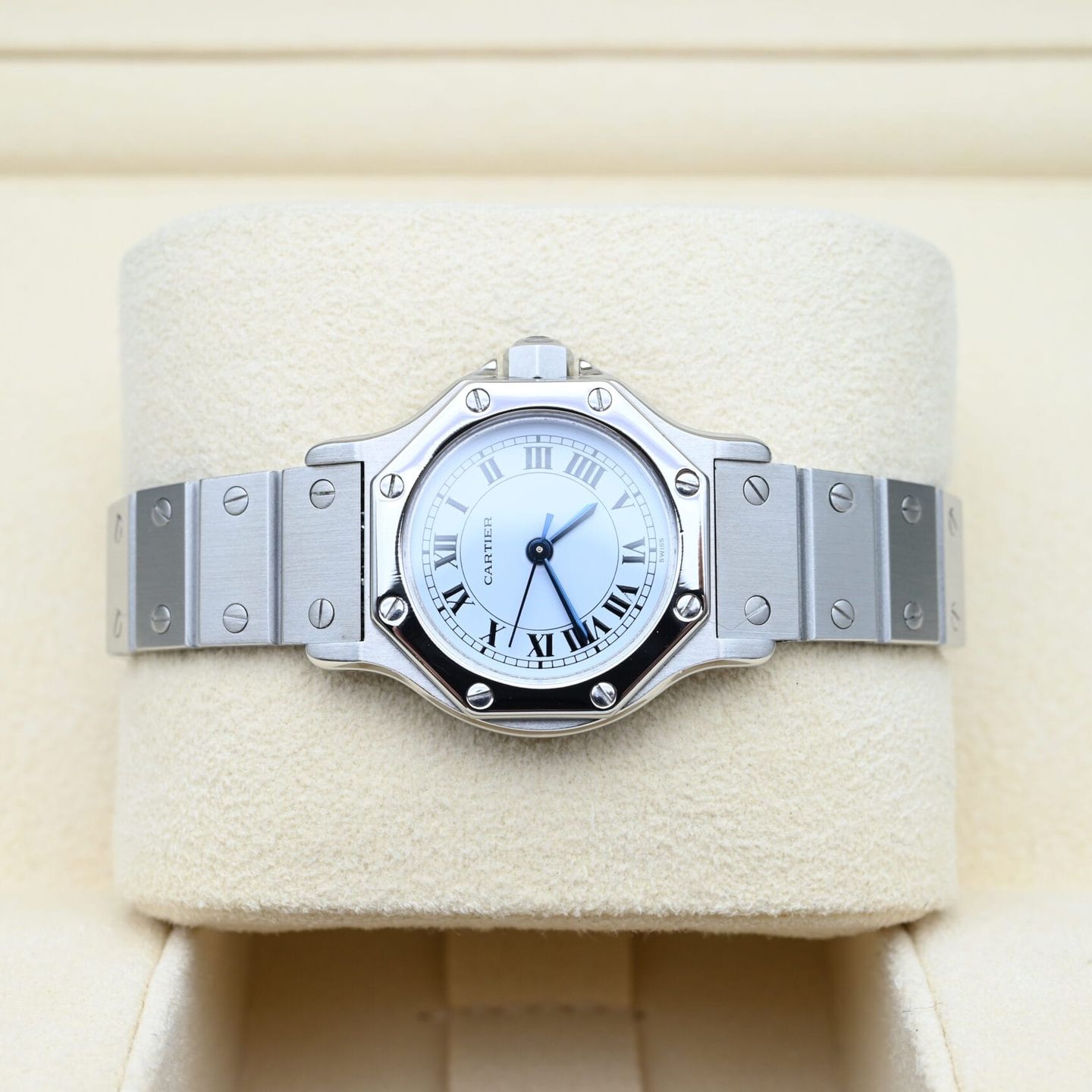 Cartier Santos 0906 (Unknown (random serial)) - White dial 25 mm Steel case (5/8)