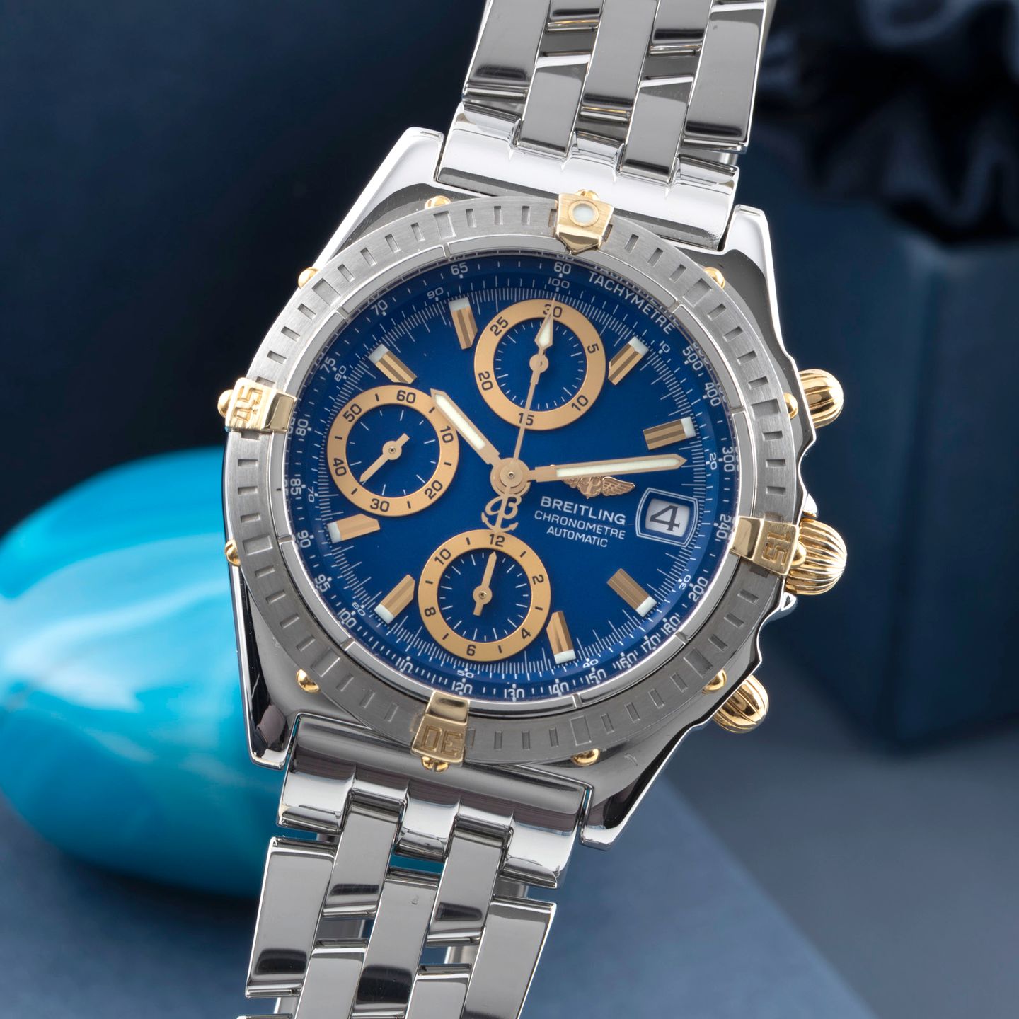 Breitling Chronomat B13352 (2000) - Blauw wijzerplaat 39mm Staal (3/8)