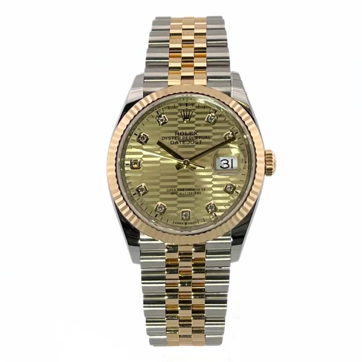 Rolex Datejust 36 126233 (2023) - Gold dial 36 mm Gold/Steel case (2/8)