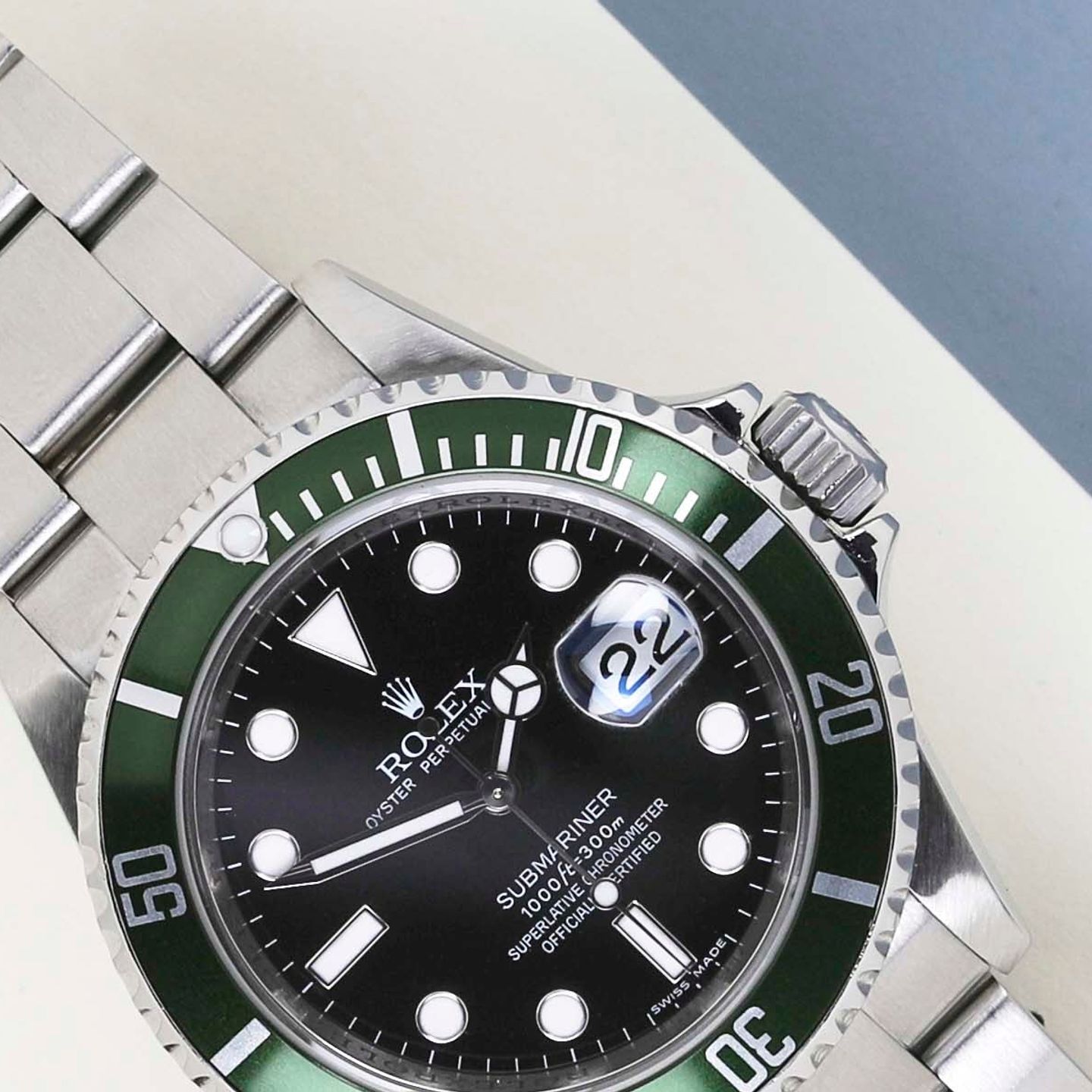 Rolex Submariner Date 16610LV (2010) - Zwart wijzerplaat 40mm Staal (3/8)