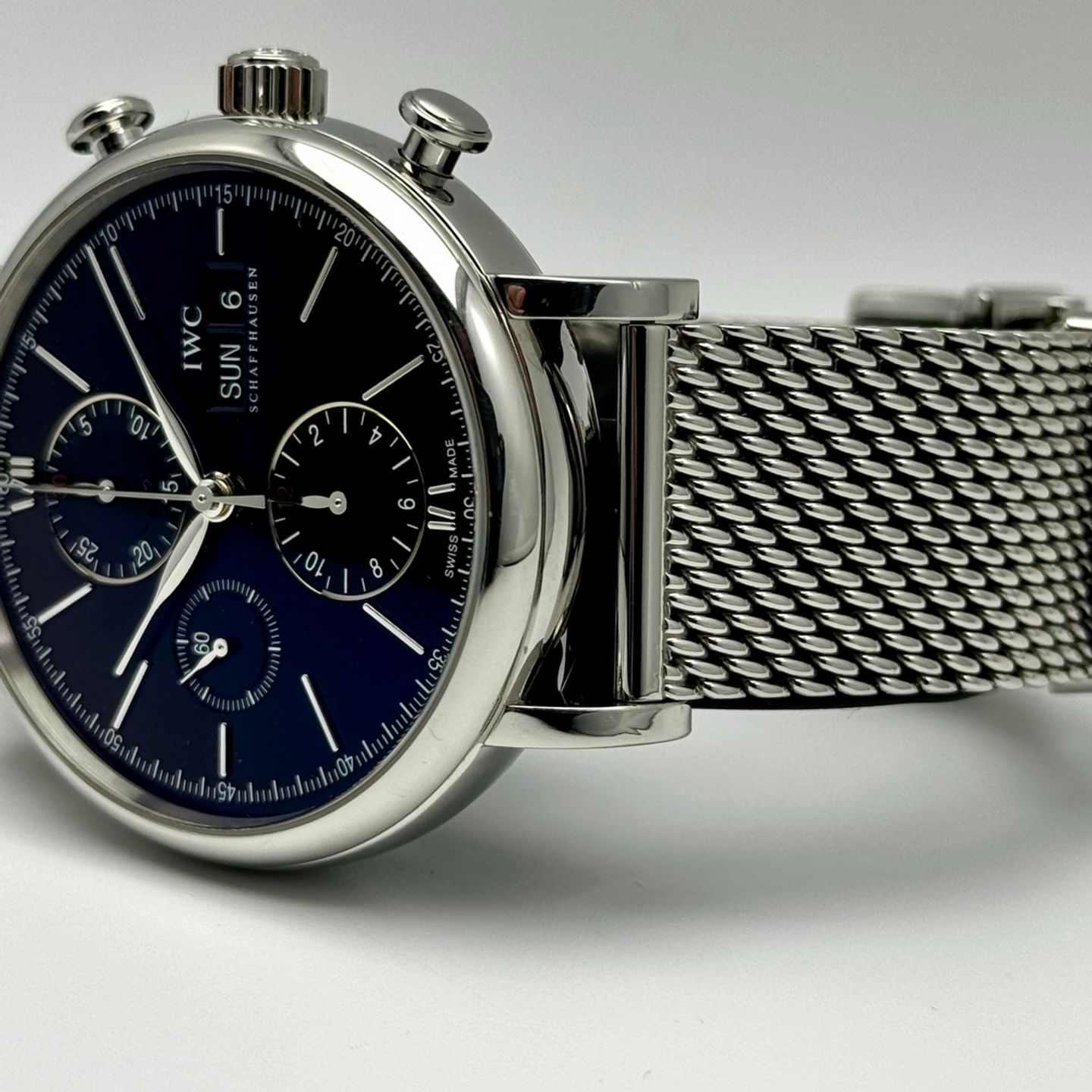 IWC Portofino Chronograph IW391030 (Onbekend (willekeurig serienummer)) - Zwart wijzerplaat 42mm Staal (10/10)