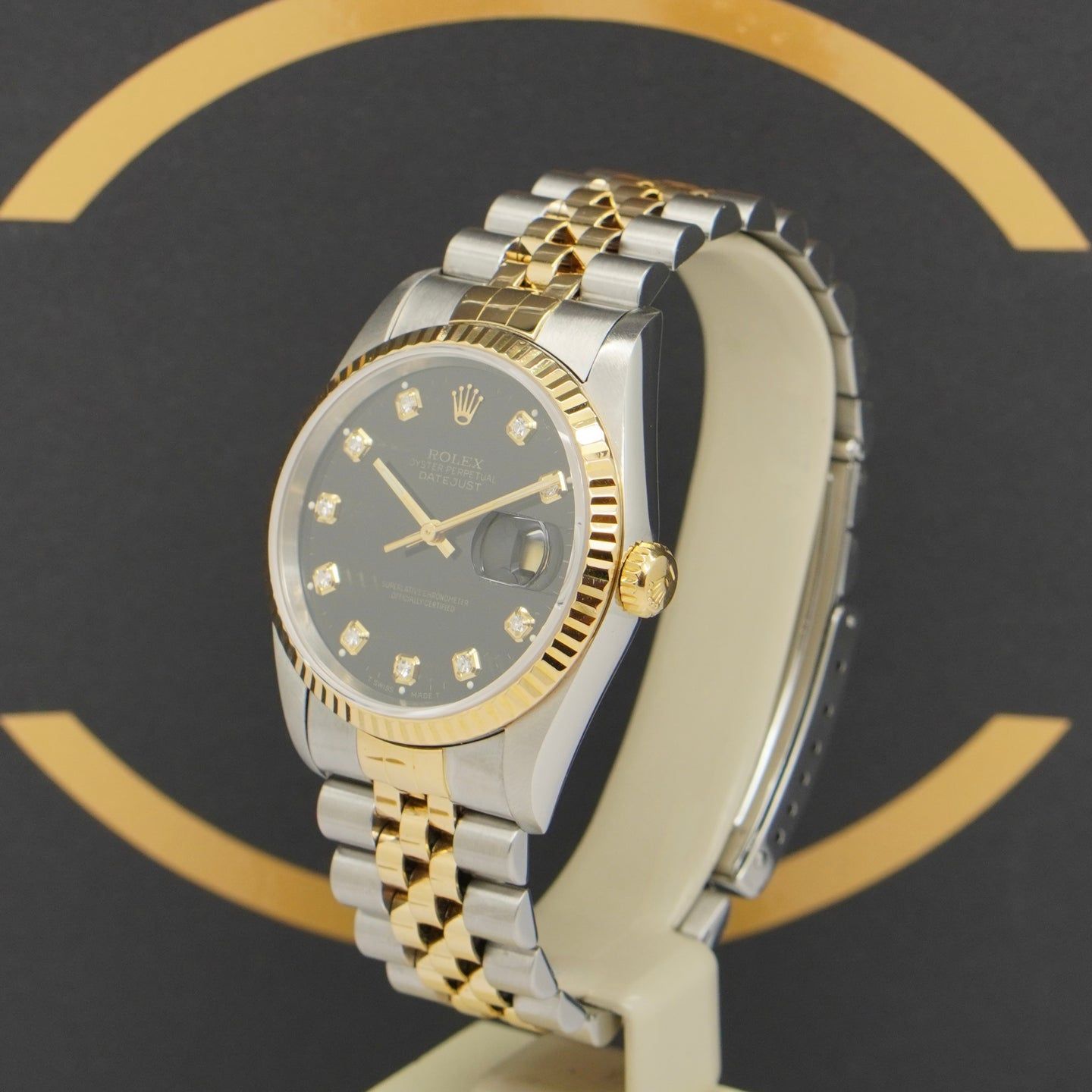 Rolex Datejust 36 16233 (1995) - Black dial 36 mm Gold/Steel case (2/7)