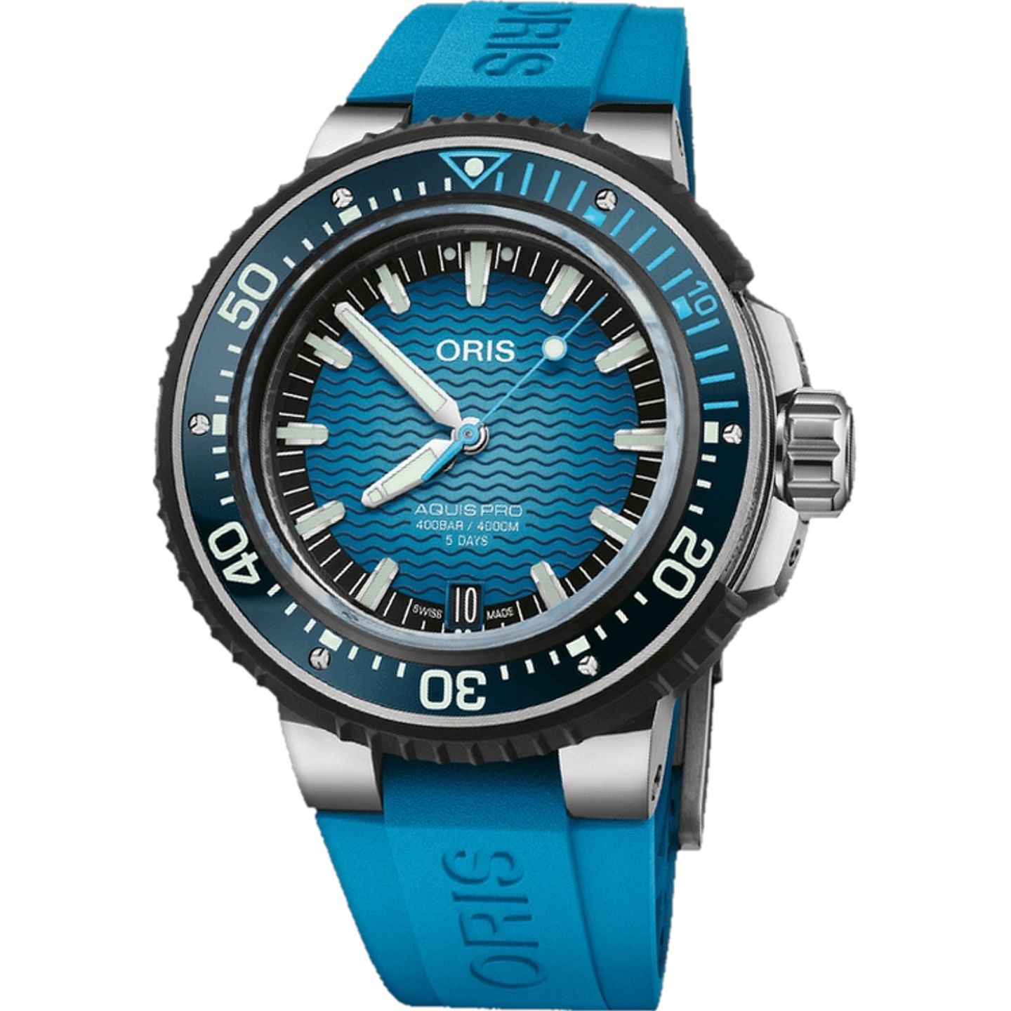 Oris Aquis Titan 01 400 7777 7155-Set (2026) - Blauw wijzerplaat 50mm Titanium (1/1)
