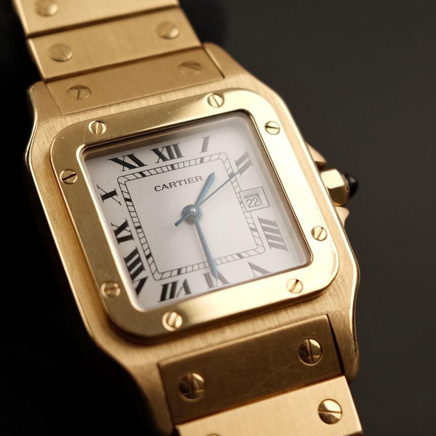 Cartier Santos 2960 (Onbekend (willekeurig serienummer)) - Wit wijzerplaat 41mm Geelgoud (2/8)