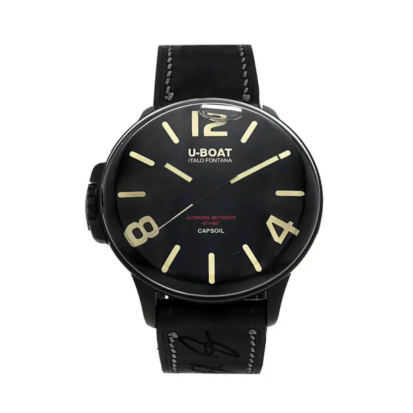 U-Boat Capsoil 8108/A (2024) - Zwart wijzerplaat 46mm Staal (3/3)