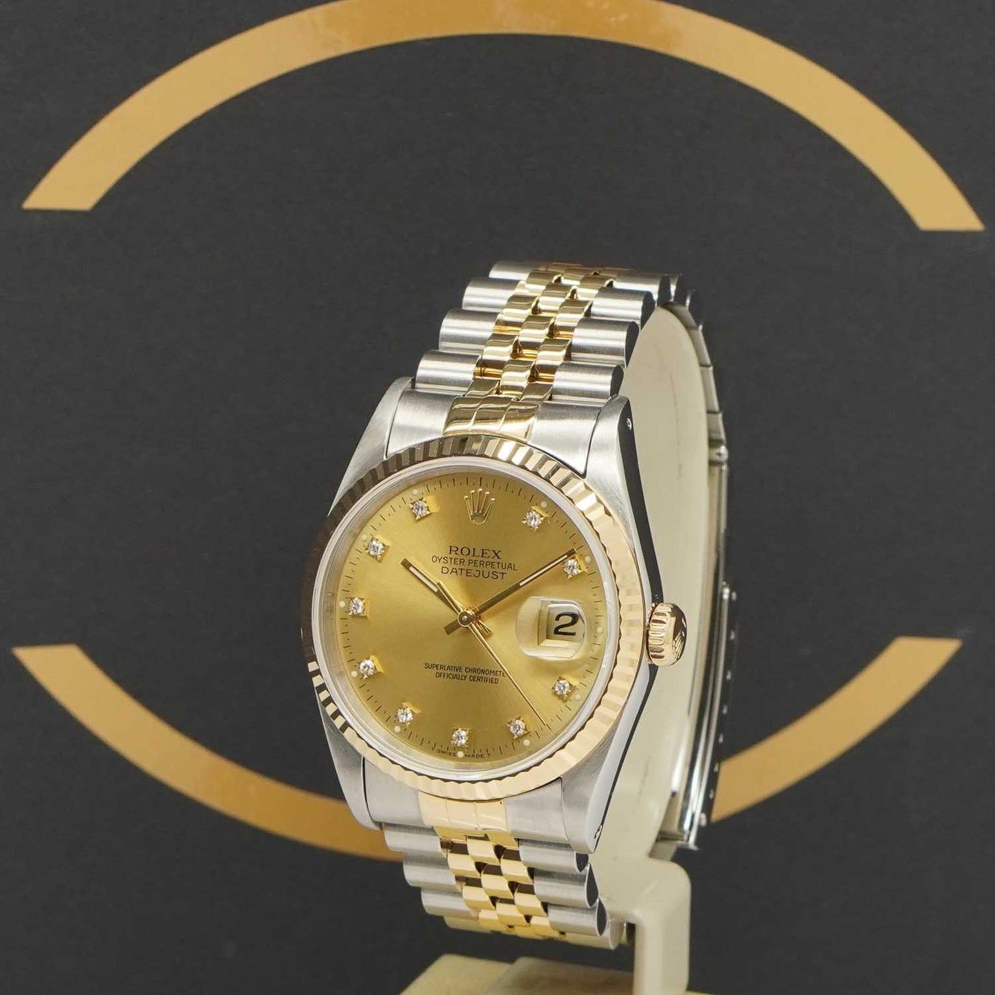 Rolex Datejust 36 16233 (1993) - Gold dial 36 mm Gold/Steel case (2/7)