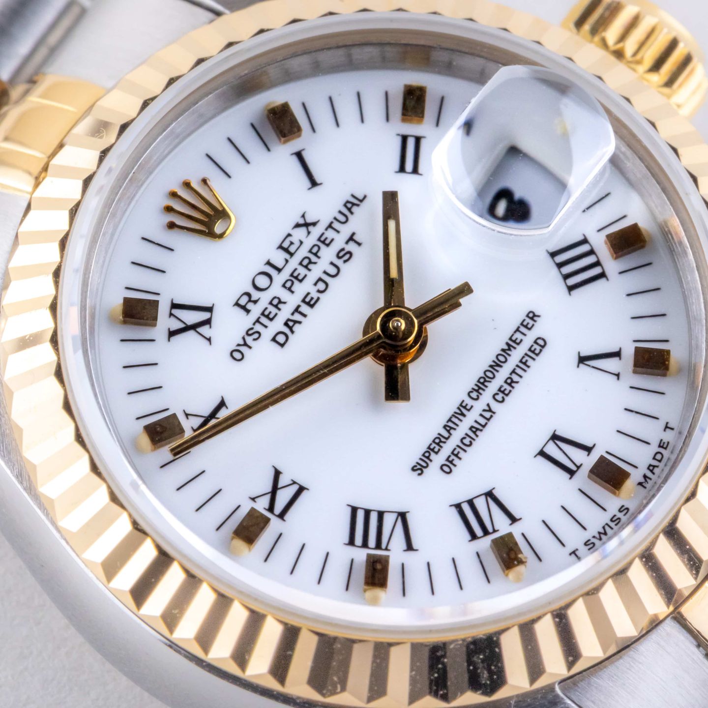 Rolex Lady-Datejust 69173 (1990) - White dial 26 mm Gold/Steel case (2/8)