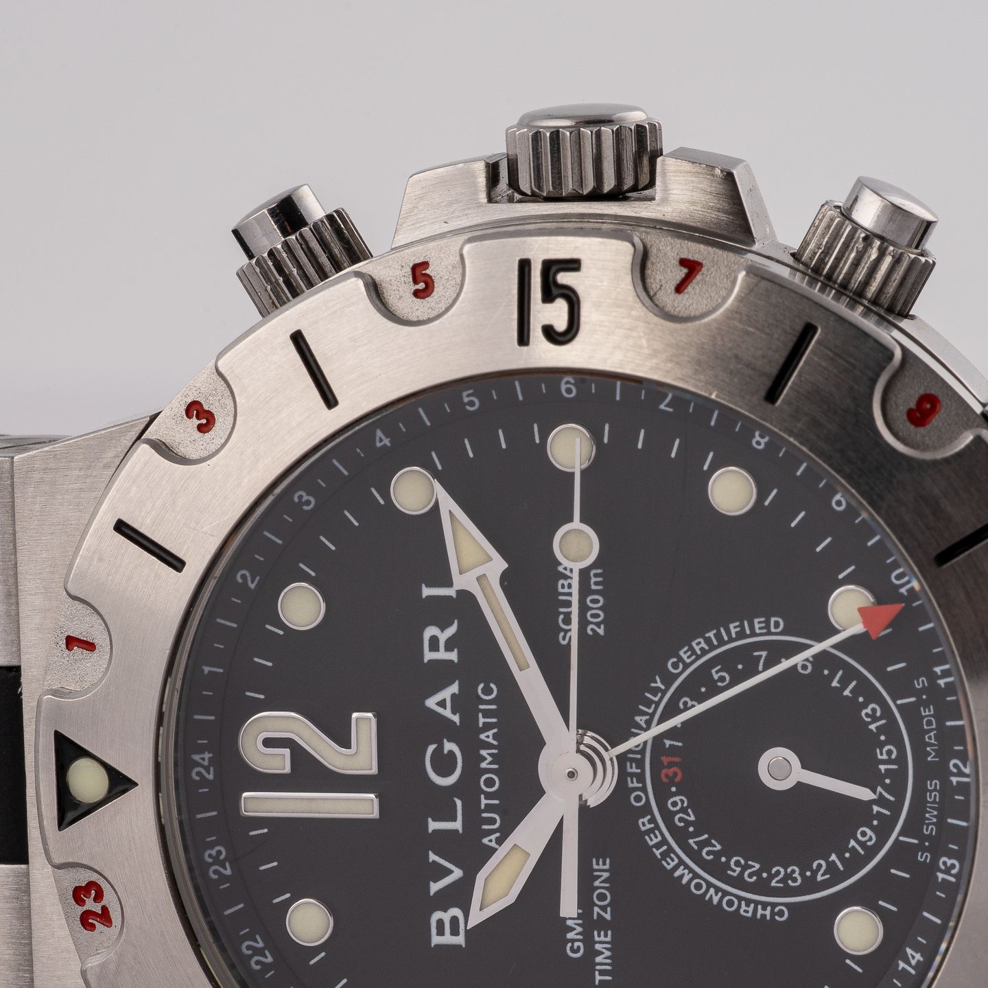 Bulgari Diagono SD38SGMT RBR (Onbekend (willekeurig serienummer)) - 38mm Staal (3/8)