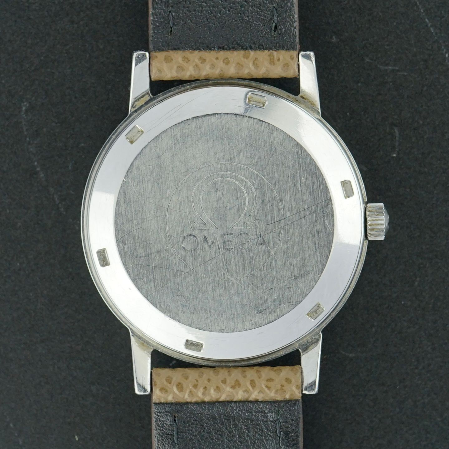 Omega Genève 166.0163 (1973) - Blue dial 35 mm Steel case (3/8)