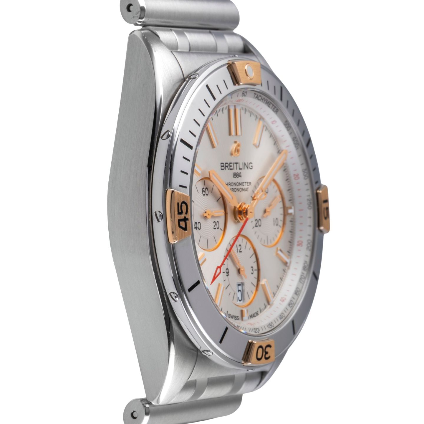Breitling Chronomat 42 IB0134 (Onbekend (willekeurig serienummer)) - Zilver wijzerplaat 42mm Goud/Staal (7/8)