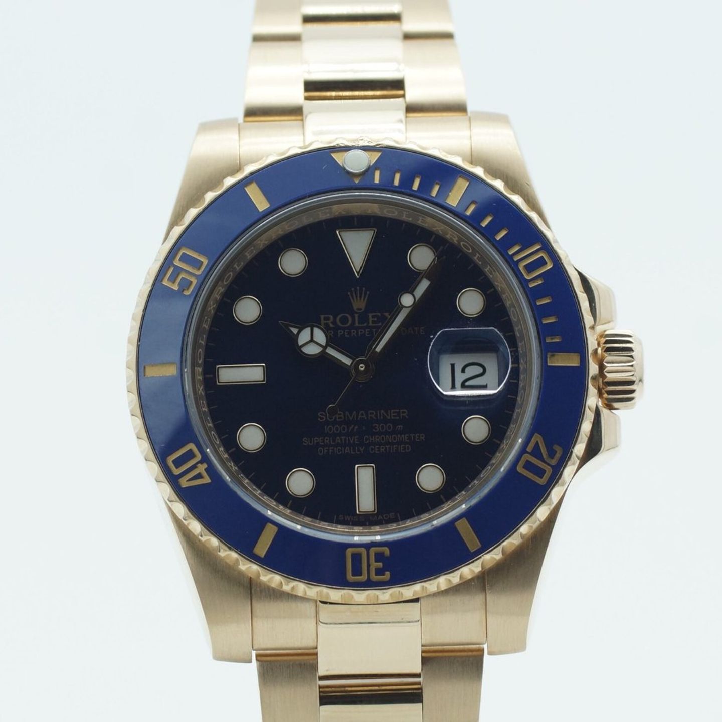 Rolex Submariner Date 116618LB (2018) - Blue dial 40 mm Yellow Gold case (3/8)