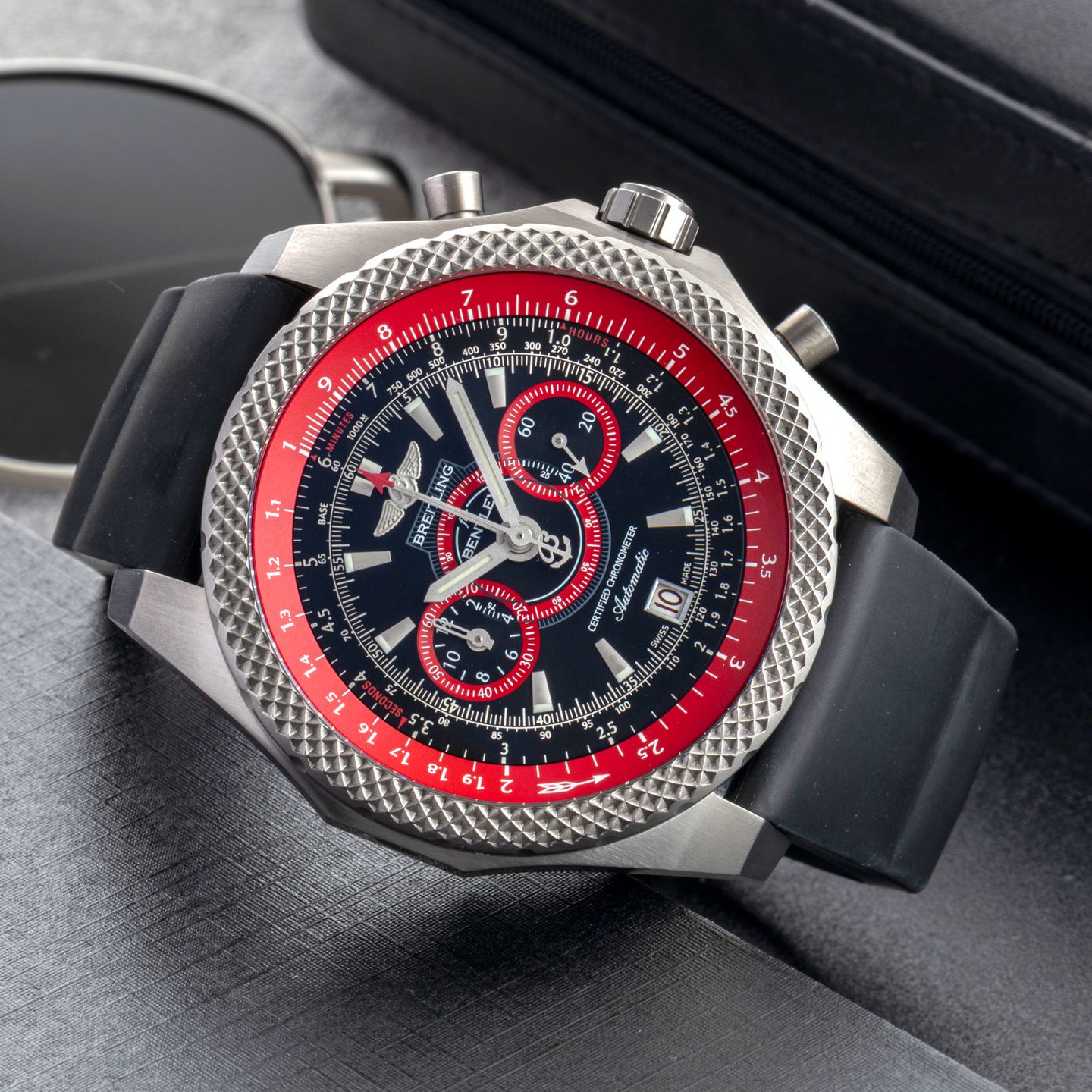 Breitling Bentley Supersports E27365 (Unknown (random serial)) - Black dial 49 mm Titanium case (2/8)