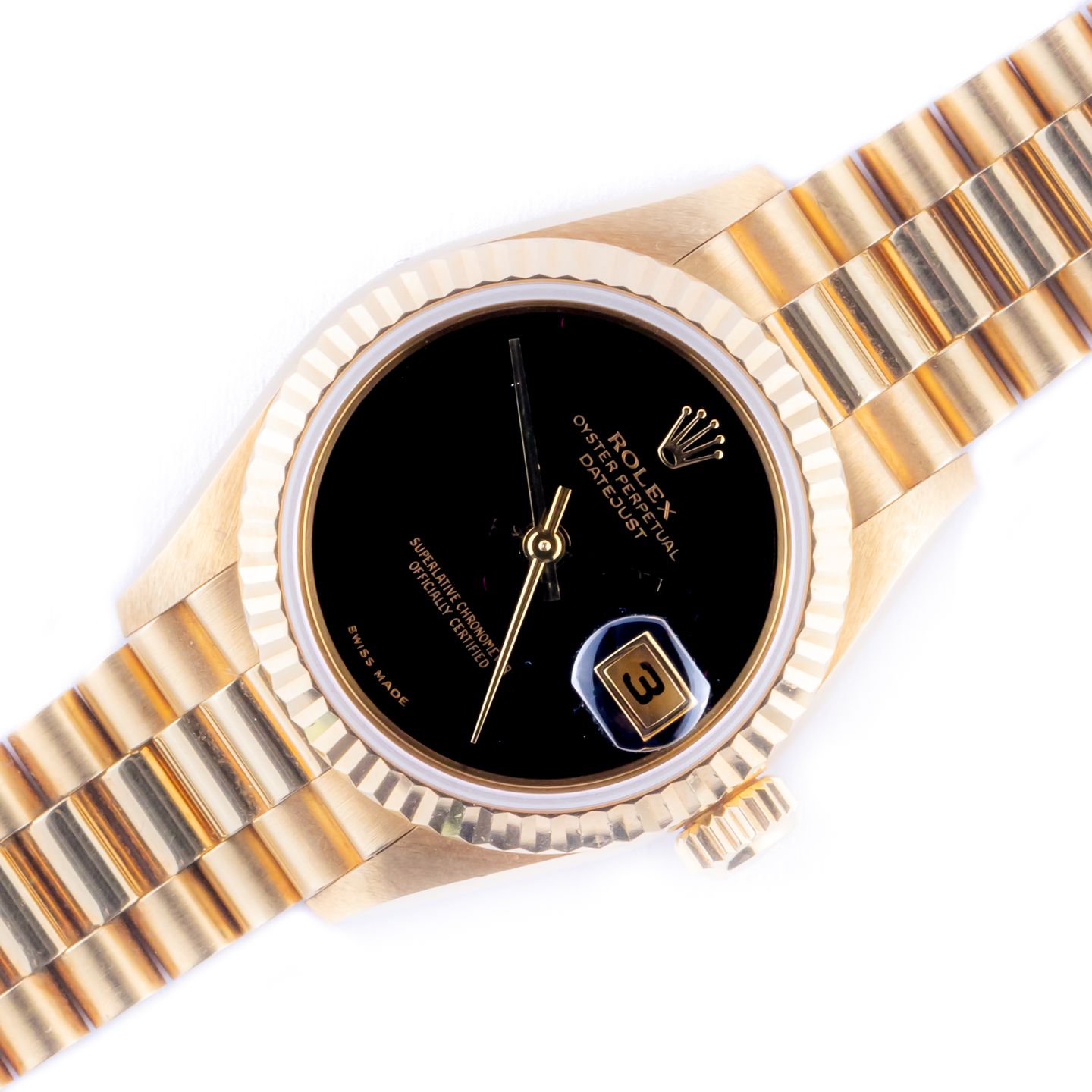 Rolex Lady-Datejust 69178 (1990) - Zwart wijzerplaat 26mm Geelgoud (1/8)